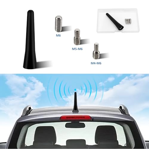 VooGenzek 6.5cm Autoantenne Auto Antenne, FM DAB Dachantenne Auto, Autoantenne Kurz Universal, Mit 3 Schrauben (M4, M5, M6), für den FM/AM Radioempfang