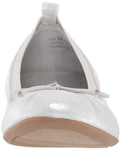 Nina Girl's Esther Ballet Flat, Silver, 5 Medium US Big Kid2