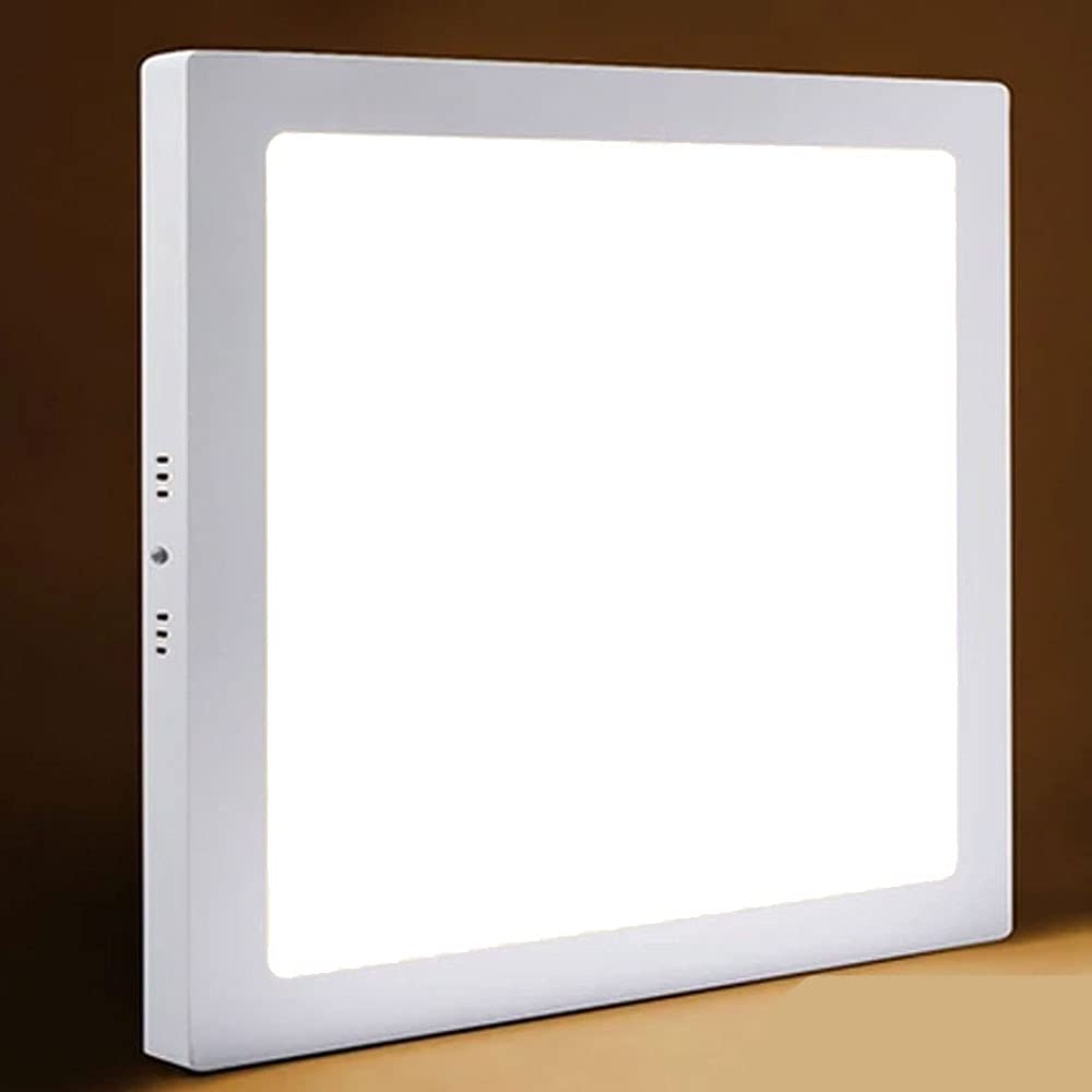 Manningham Lighting 24W Surface Mounted Square LED Ceiling Light Panel 6500K Cool White Living Room Kitchen Bedroom Ultra Modern Flush Lights 220V Energy Saving (1x LED Panel)