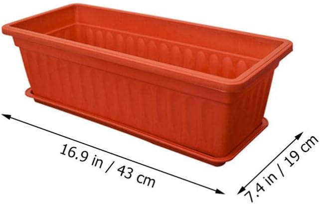 BESPORTBLE 2pcs Thickened Rectangular Vegetable Growing Box with Drainage Plastic for Outdoor Plants for Garden Patio and Porch Use Easy Watering Spouts for Convenient Gardening