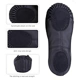 Ulicox Ballet Shoes for Girls Leather Ballet Slippers Women Dance Flats Split Sole Kids Ballerina Shoes for Yoga Gymnastics Black 2.5 UK - Image 5