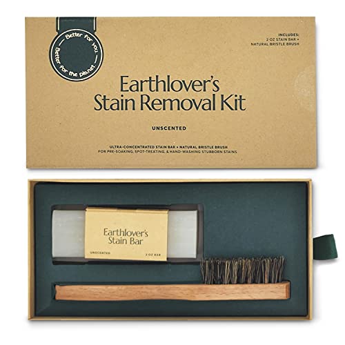 Cleanomic - Earthlover’s Stain Removal Kit - Natural Hair Brush & Plant-Based Stain Removing Bar - Laundry Stain Removers #TOP7