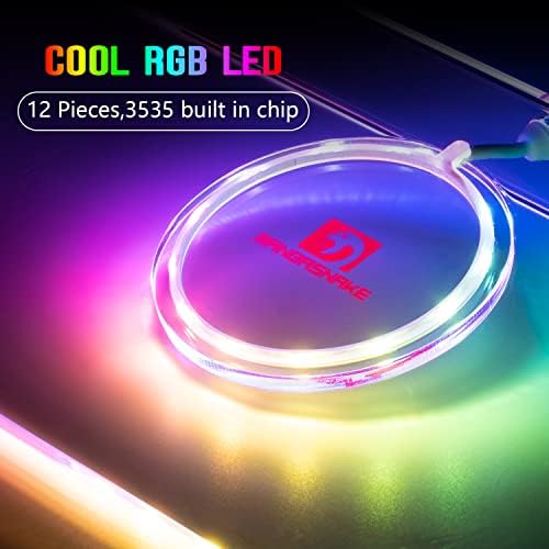 MAMBASNAKE Tilted PC Keyboard Stand, Ergonomic Computer Keyboard Holder for 60% 85% Mini Keyboard, 366 RGB LED Backlit Keyboard Riser, Premium Clear Acrylic Keyboard Tray for Gaming and Typing