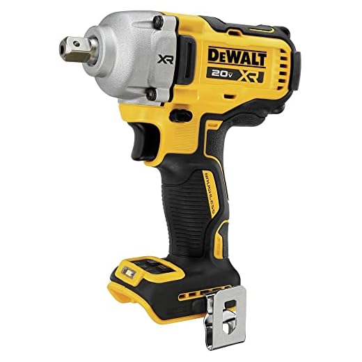 DEWALT 20V MAX XR Cordless Impact Wrench, 1/2", Includes Detent Pin Anvil and Belt Clip, Bare Tool Only (DCF892B)