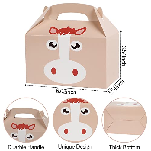 Horse Party Favors 24 PCS Cow Horse Party Treat Boxes Cowboy Gift Box Cardboard Candy Cookies Snacks Boxes for Western… - Image 4