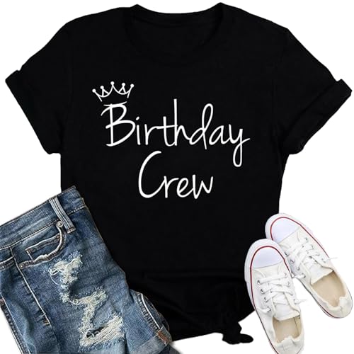 IFQ Birthday Shirt for Women It's My Birthday T-Shirt Bday Party Matching Crew Crewneck Tee Black