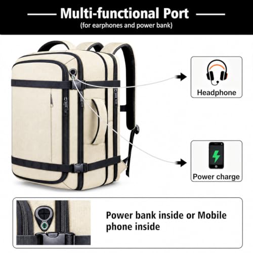 Image of Roomy Flight-Approved Carry On Backpack Expandable for 1-7 DAYS Trips