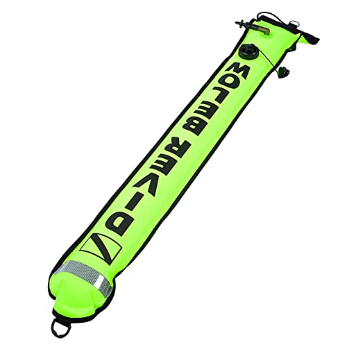 KIMISS 5FT High Visibility, Scuba Diving SMB Signal Marker Buoy Inflatable Tube, Signal Marker Buoy (Red) (Fluorescent Yellow) - Image 3