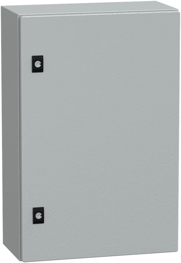 Square D by Schneider Electric Spacial CRN Steel Metal Electrical Box for Indoor Use, Plain Door, Wall Mounted, Mounting Plate Not Included, 400 (W) x 600 (H) x 200 (D) mm