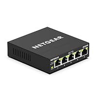 NETGEAR GS305E Managed Switch 5 Port Gigabit Ethernet LAN Switch Plus (Plug-and-Play, Netzwerk Switch Managed, IGMP Snooping, QoS, VLAN, lüfterlos, Robustes Metallgehäuse), Schwarz – Ansicht 8