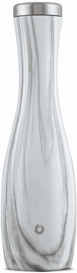 Snowfox Wine Carafe, Insulated Stainless Steel and Non, Slip Silicone base, Marble
