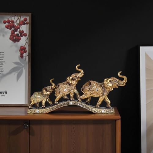 Elefante decorativo dorado elegante para hogar miniatura 2