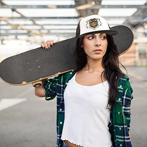 Ultrafun 6 Pack Unisex Flat Bill Trucker Hats Sublimation Blank Caps Adjustable Diy Plain Mesh Snapback Baseball Caps Hip Hop Hat (6Pack-Black White) #TOP5