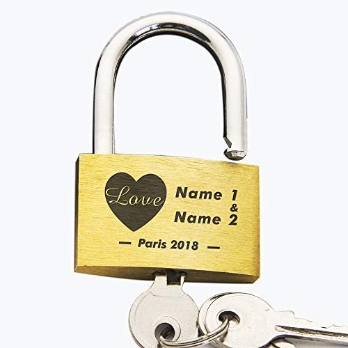 EDSG Personalised Engraved Padlock Wedding | Annivesary Gift | Present Love Lock Comes in Gift Box Hand Finished in UK