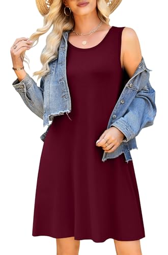 Image of WEACZZY Women Summer Casual Swing T Shirt Dresses Beach Cover up Loose Dress