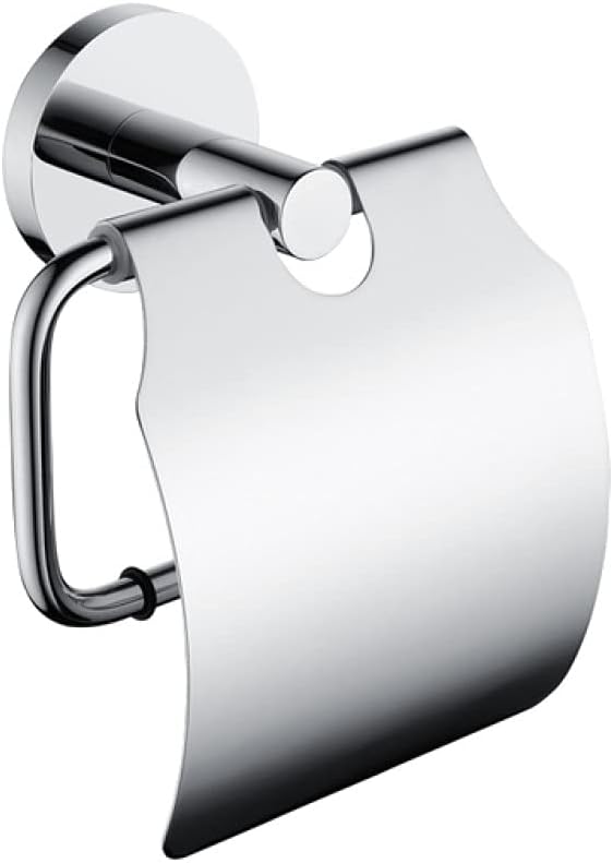 Heavy-Duty Chrome Bathroom Accessories - Robe Hook, Towel Bar, Toilet Brush & More(Covered Paper Holder)