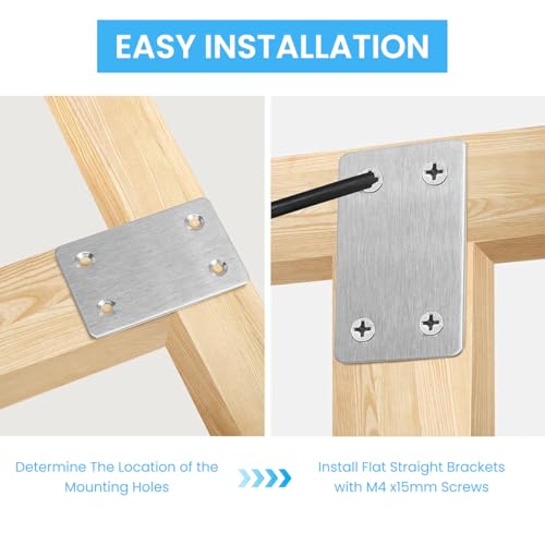 Image of Serplex 20Pcs Metal Mending Plate Brackets 2.4x1.5in, 1.3mm