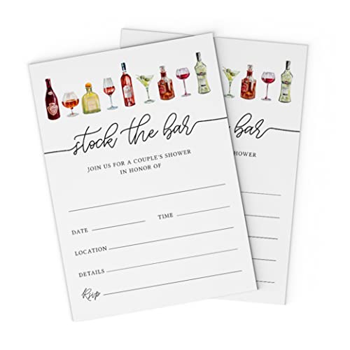 Stock the Bar Bridal Shower Invitations Pack