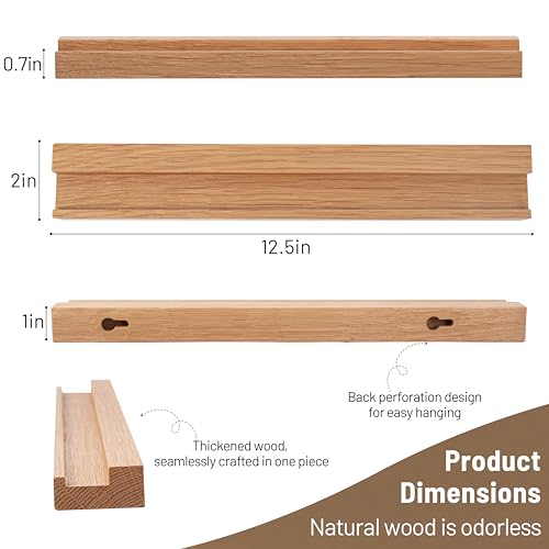 NIUBEST Wandhalterung für Vinyl-Schallplatten, 2er-Pack - Schallplattenregale, Halterung zur Präsentation von Schallplatten, CDs, Büchern und Kunstwerken, Vintage-Aufbewahrung für Zuhause (Holzfarbe)