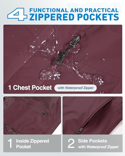 Image of 33,000ft Packable Rain Jacket for Women Waterproof Raincoats with Hood