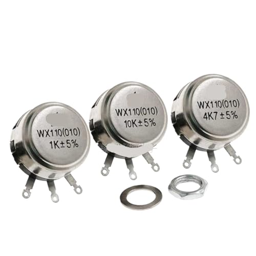 Potentiomètre WX110 010 monotour 1W avec axe rotatif métallique
