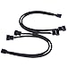 immagine 64 Pezzi PWM Ventilatore Splitter Cavo Y Sdoppiatore di Computer PC Alimentazione Ventola Cavo 1 a 2 Convertitore, Nero a Maniche Intrecciato