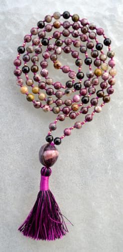 Perles de méditation bouddhiste en tourmaline pastèque, bracelet de guérison