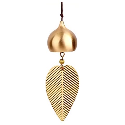 Gold Leaf Chinese Feng Shui Bell for Wealth and Safe Good Luck Window Door Home Hanging Pendant Wind Chime Cover