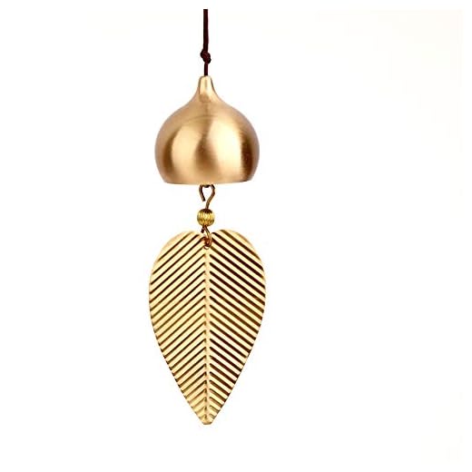 Campana Colgante de Hoja Dorada para Apertura de Puerta, Campana de Buena Suerte, Campana de Feng Shui, Campanilla de Viento, decoración de Ventana del hogar, Campana para Riqueza y Seguro Colgante