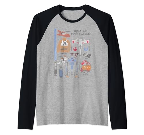 T-shirt Star Wars Luke's Jedi Essentials raglan vêtement geek coton