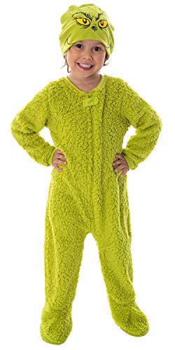 Dr. Seuss The Grinch Who Stole Christmas Matching Family Costume Pajama Sherpa Union Suit For Toddlers (4T)