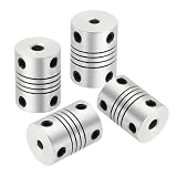 QUARKZMAN 4Stk Flexible Kupplungen 3.17mm Bis 4mm Aluminiumlegierung Verbindungsstück Flexible Wellenkupplungen Motorkupplung für 3D Drucker CNC Maschine Motor Encoder D15 x L20mm