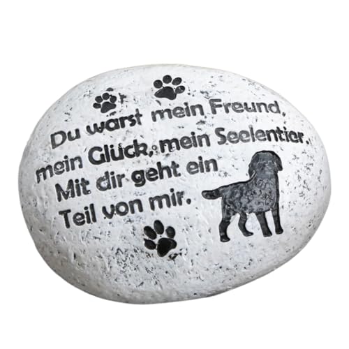 Logbuch-Verlag Gedenkstein Hund mit Spruch Du warst Mein Freund... 9,5 cm wetterfester Grabstein f&uuml;r Haustiere
