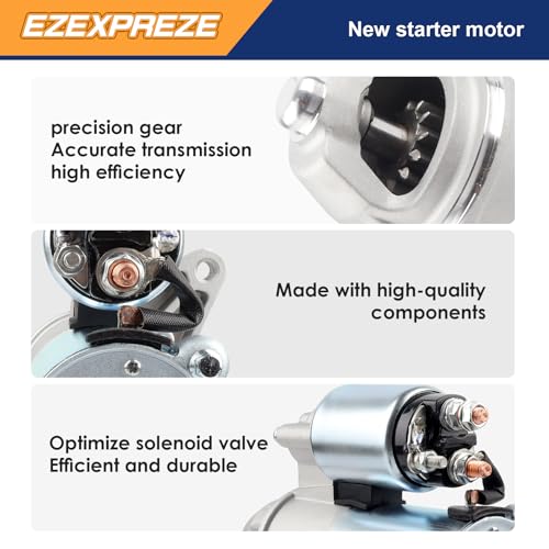 Image of Ezexpreze 5405 Starter Motor Compatible with Ford F-150 2011-2012 V6 3.5L /3.7L, Mustang 2011-2012 V6 3.5L, 1.2KW 12V 12-Tooth Clockwise, Replace# BR3T-11000-AC, BR3Z-11002-A