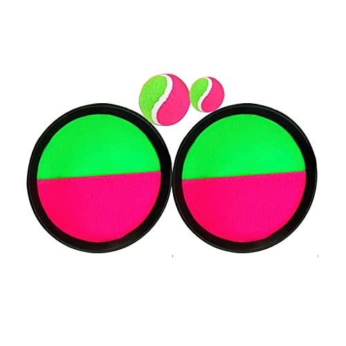 Higoala Toss and Catch Ball Game Set with 2 Paddles, 2 Balls, Ideal for Developing Hand-Eye Coordination