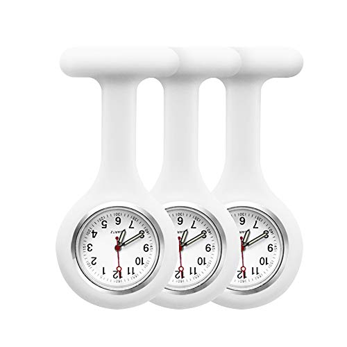 alladaga - Alladaga Set of 3 Nurse Fob Watches, Silicone Doctor Pocket Lapel Clip On Watches Gift (White) - Best Deal on Amazon