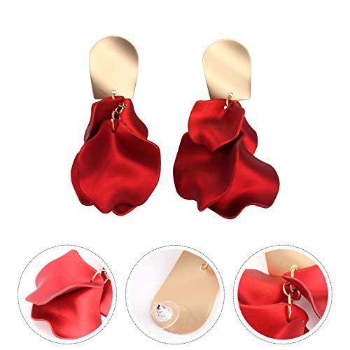 Brincos de pétala de rosa da PRETYZOOM, brincos pendentes com pingente de pingente de prata 925, bri