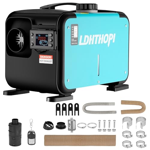 LDHTHOPI 12V 8KW Diesel Heater, All-in-One Diesel Air Heater, Portable Diesel Heater with LCD Monitor & Remote Control, Fast Heating for Tent, Car, RV, Truck, Camper, Trailer, Motorhome, Short