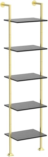 Miniatura 4 de Axeman Estantería de escalera de 5 niveles, estantería alta y estrecha para espacios pequeños, organizador de almacenamiento de libros moderno,