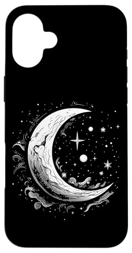 Galaxy Night Sky Moon Lunar Stars Love X}zP[X iPhone 16 Plus p