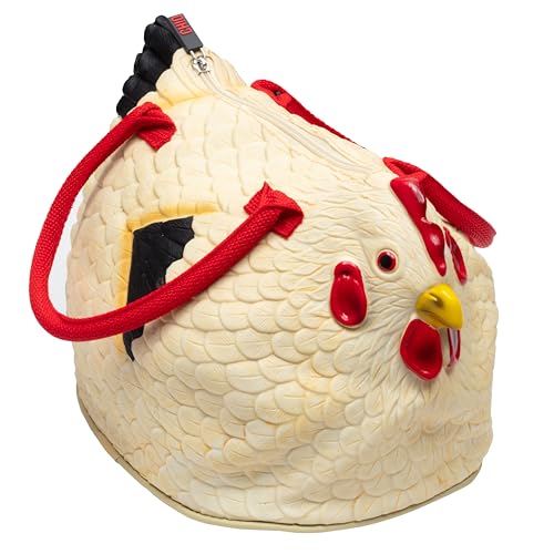 SCS Direct Large The Original Rubber Hen Chicken Purse with Top Handle Cute Unique Garden Party Spring Summer Fashion Novelty Tote for Women