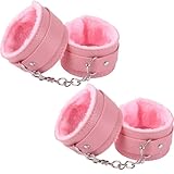 💗Verstellbare Handschellen: 2 rosa Plüschhandschellen sind durch eine Schnalle in der Größe verstellbar, so dass Sie sie auf Reisen mitnehmen können. Sie können sie auch frei auf Ihrem Bett verwenden.