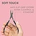 JAPONESQUE Soft Touch Toenail Clipper & Cuticle Pusher Manicure Set for Salon Quality Results, Anti-Slip Grip, Stainless Steel