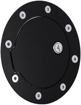 All Sales 6107KL 7 1/8" Ring/5 1/8" Ami Race Style Billet Fuel Door, Flat Black