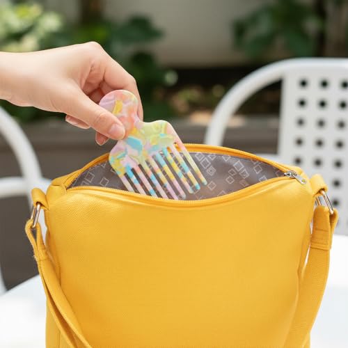 Classicseali 2pcs Wide Tooth Comb for Curly Hair,Smooth Detangling Afro Comb Plastic, Plastic Hairs Pick for Curly Hairs, Afros Pick for Women & Men, Thick Long Volumizing and Reducing Knots, Colorful - Image 4