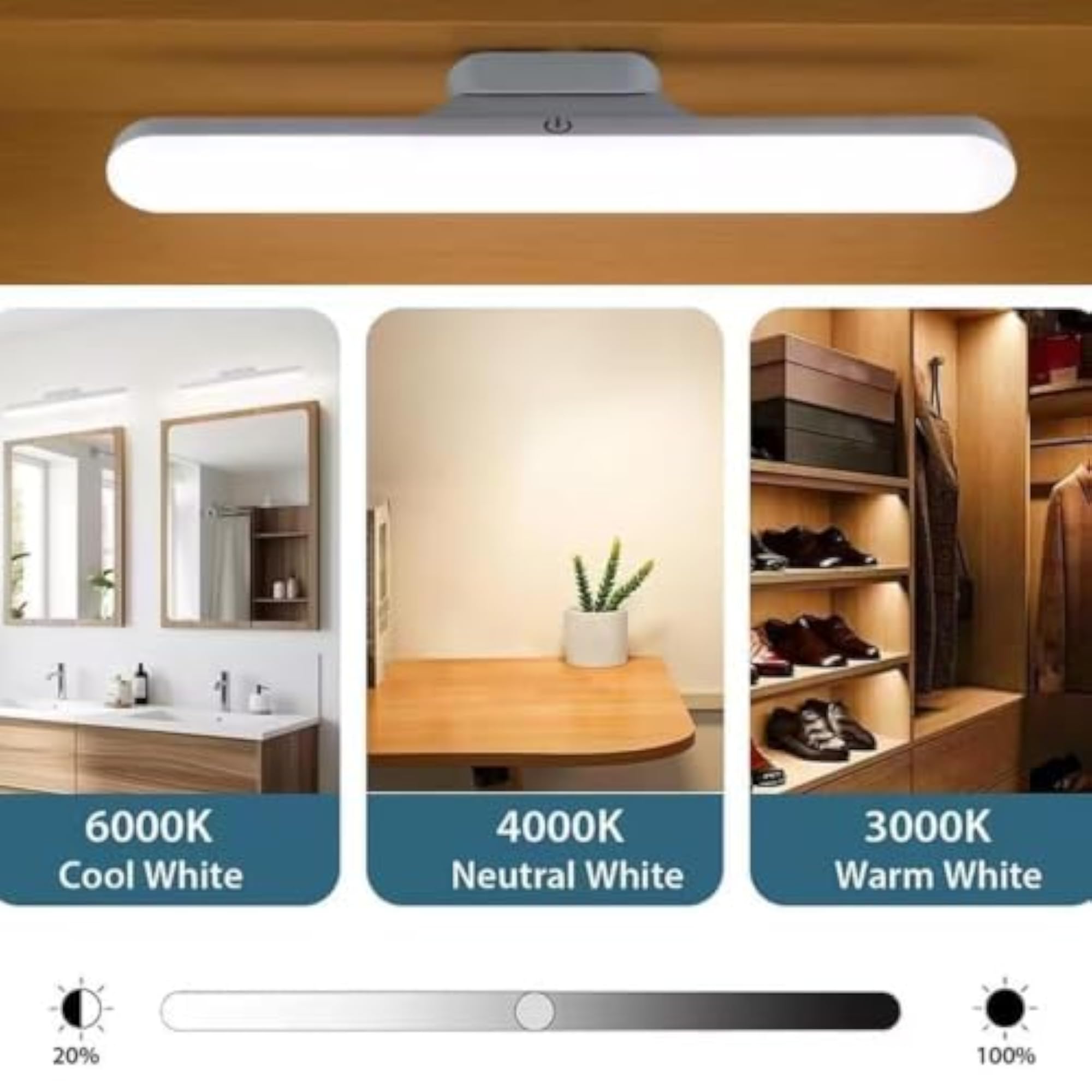 Minimalist White LED Wireless Study Lamp with Magnetic Adsorption