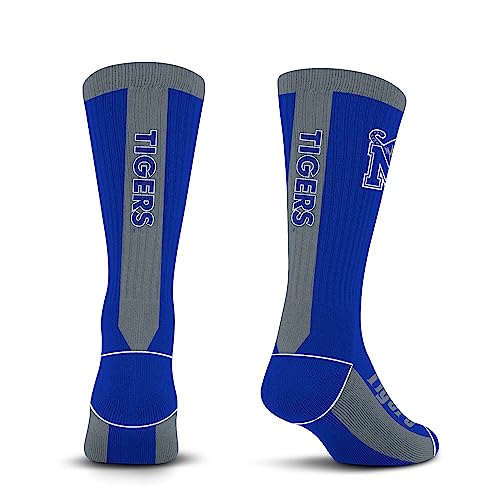 For Bare Feet NCAA Memphis Tigers MVP Crew Socks, Adult Large