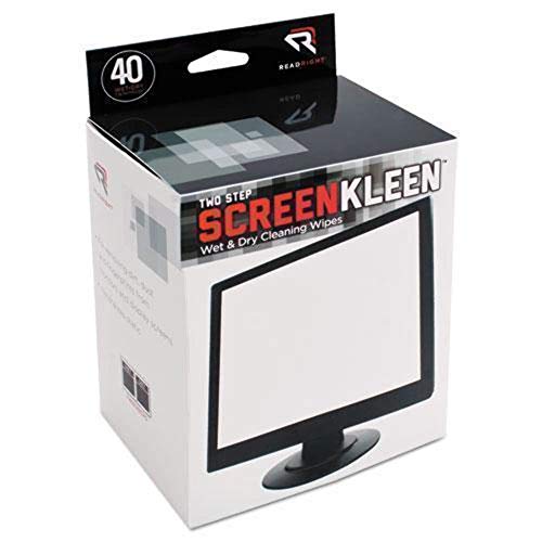 Read Right RR1305 Two Step Screen Kleen Wet and Dry Cleaning Wipes 5 x 5 40/Box - Thumbnail 4