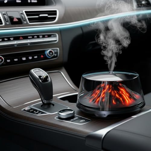 Image of Smart Car Air Freshener Diffuser, 5 Color LED Light, 2 Refills - Long Lasting Car Perfume, Automatic Scent Diffuser for Dashboard, Automotive Air Fresheners for Car Decor