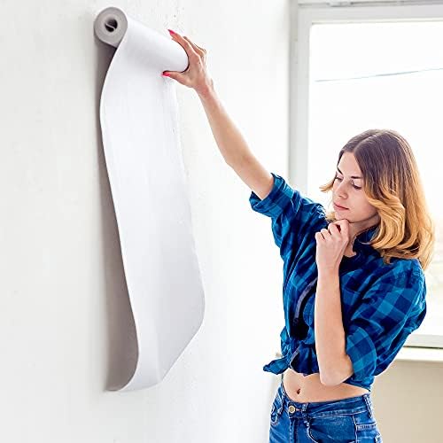 WINSOME 2500 Grade Lining Paper for Walls - Heavy Duty Plain White Lining Paper Thick Paintable Kitchen Bedroom Wallpaper Paint Shield for New Damaged Walls - Single 10M Roll